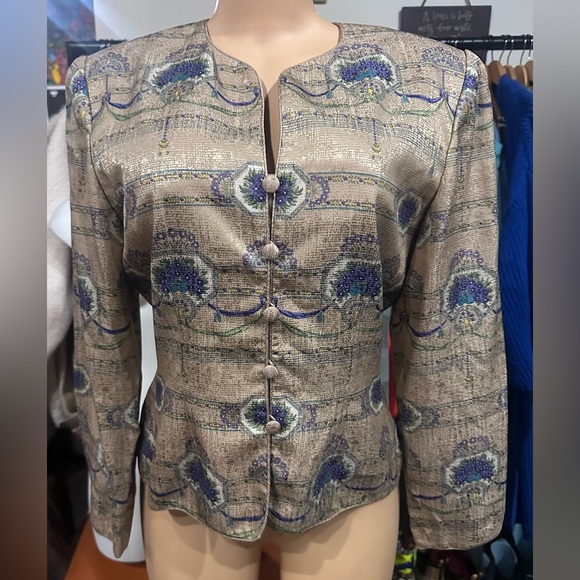 Adrianna Papell Jackets & Blazers - Adrianna Papell Metallic Patterned Blazer